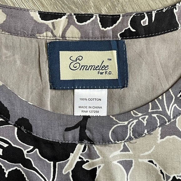 FRANCESCA‎ COLLECTION EMMELEE Floral Shift Dress Sz Med Bell 3/4 Ruffled Sleeves - Picture 3 of 6